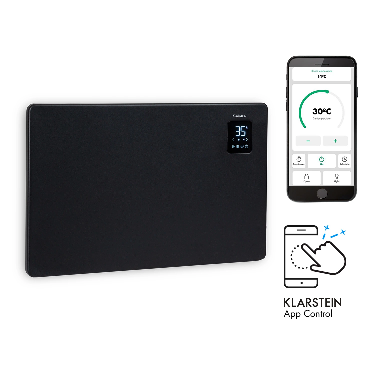 سرویس بخاری برقی هوشمند کلارشتاین آلمان مدل klarstein Bansin Smart 1500 - طراحی مدرن با کنترل دیجیتال